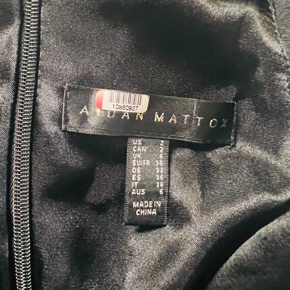 Aidan Mattox Black Satin Ruffle Front Sleeveless Maxi Dress 2 - Picture 5 of 13